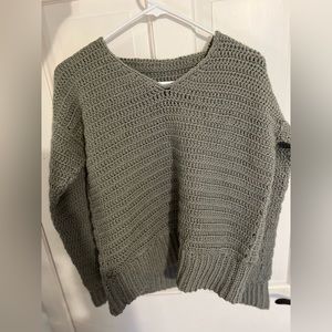 Green knit sweater